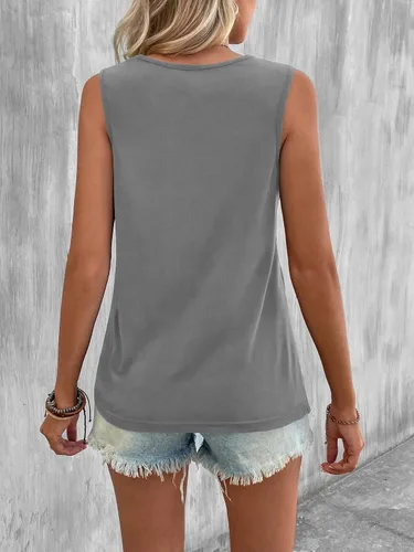 Miniatura 3 de KKJ Camisetas sin mangas para mujer, con dobladillo torcido, para verano, básicas, casuales, holgadas