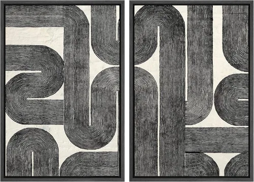 Miniatura 137 de SIGNWIN Lienzo enmarcado para pared, ilustraciones abstractas texturizadas en tonos beige terrosos, arte moderno, decorativo, contemporáneo
