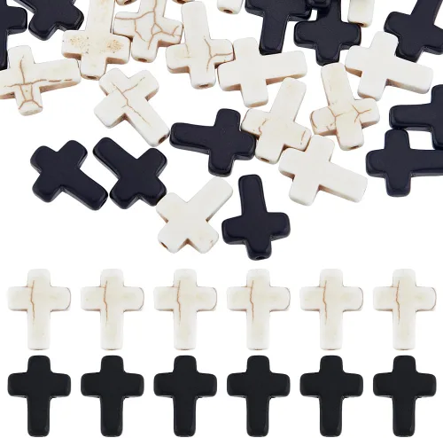 Miniatura 11 de SUNNYCLUE Mini Cuentas de Cruz, Pequeño 200 cuentas pequeñas de cruz negra de 0.315 x 0.394 in