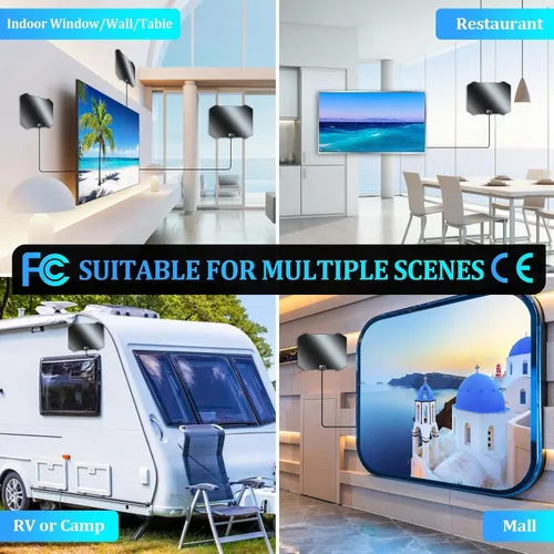 Miniatura 2 de 2026 TV Antenna Indoor, Antenna for Smart TV 5000+ Miles, HDTV Antenna for Local Channels with Amplifier Signal Booster for 4K 1080p - 18FT Long