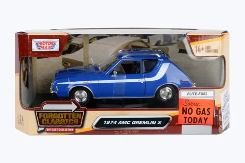 Miniatura 9 de Motormax 1974 AMC Gremlin X 1:24 Modelo fundido a presión Forgotten Classics Series 79045 Azul