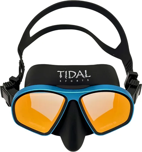 Miniatura 10 de Máscara Tidal Freedive - Aluma Pro con tecnología avanzada antivaho. Máscara de volumen ultra bajo para apnea, esnórquel y buceo. Lente de vidrio