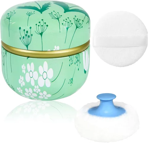 Miniatura 13 de Estuche de Polvo Corporal WEMEGA con Aplicador de Polvo, Contenedor de Polvo, Caja de Té para Polvo Corporal y Facial para Bebés y Mujeres, Estuche