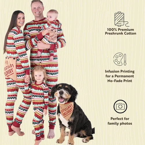 Miniatura 11 de Lazy One - Pijamas navideñas a juego con solapa trasera; para perros, bebés, niños, adolescentes y adultos