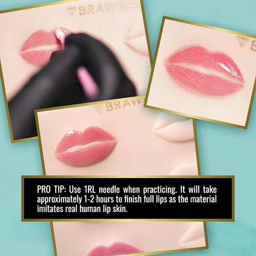 Miniatura 4 de BRAWNA 3D Lip PMU Practice Skin - 10 formas de labios - Piel de práctica de tatuaje de labios - Suministros PMU