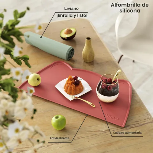 Miniatura 5 de OHMO - Tapete de silicona para comida para gatos, tapete de alimentación de mascotas para el piso, antideslizante e impermeable, bandeja para agua