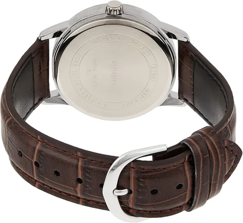 Miniatura 2 de Casio #MTP-V002L-7B Reloj analógico estándar de cuero para hombre, fácil de leer, fecha de día, plateado, Informal, clásico