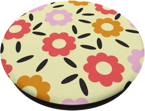 Miniatura 2 de Retro Vintage 70's Floral Pattern PopSockets PopGrip: Swappable Grip for Phones & Tablets