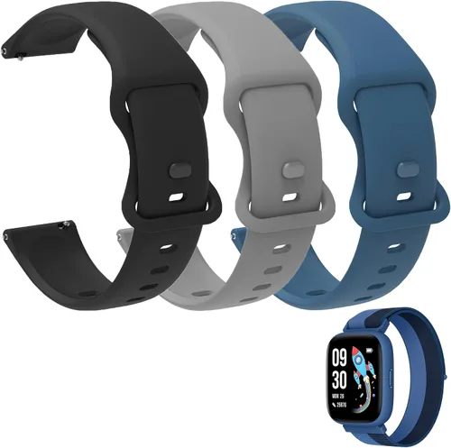 Lamshaw - Correa de reloj inteligente para niños, compatible con BIGGERFIVE de 0.866 pulgadas (0.866 in), correa de silicona suave, correa deportiva