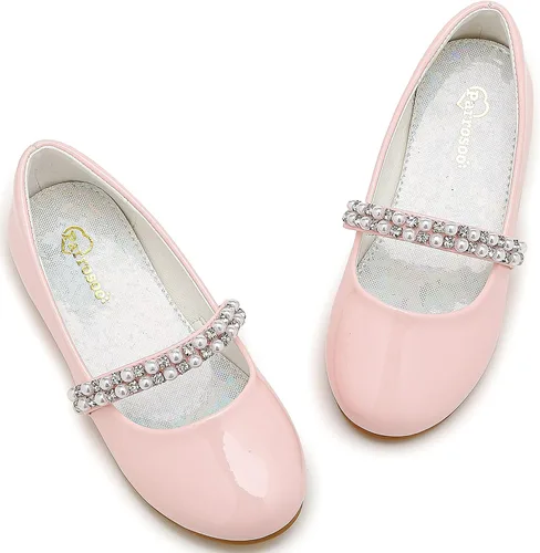 Miniatura 2 de Parrosoo Zapatos de vestir para niñas, zapatos Mary Jane, zapatos de ballet, zapatos de tacón bajo para niña, escuela, princesa, zapatos de boda
