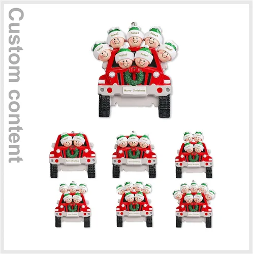 Miniatura 8 de Adornos de Navidad personalizados, adornos de Navidad 2024, adornos grabados personalizados para decoración del árbol de Navidad (Familia de 2)