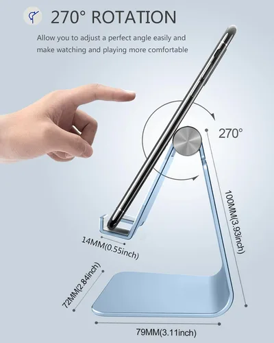 Miniatura 3 de CreaDream Soporte ajustable para teléfono celular, soporte para teléfono, cuna, muelle, soporte, soporte de escritorio de aluminio compatible