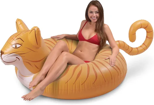 GoFloats Meowzers the Cat Party - Balsa inflable con estilo (para adultos y niños)