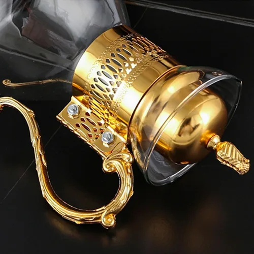 Miniatura 6 de Juego de cafetera de vidrio, jarra de agua calentable con tapa y taza, estilo vintage, hervidor de té frío y caliente para estufa de oficina