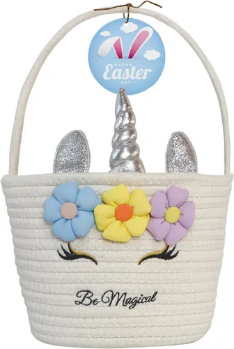 Miniatura 11 de Cesta de Pascua, cestas de Pascua para niños, cesta de Pascua para bebés con asa, cesta de huevos de conejo vacía, cestas de Pascua para niños