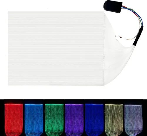 Miniatura 9 de Tela de fibra óptica, accesorios LED, luces LED de malla de fibra óptica para acolchar ropa de costura, tela con 7 colores intercambiables