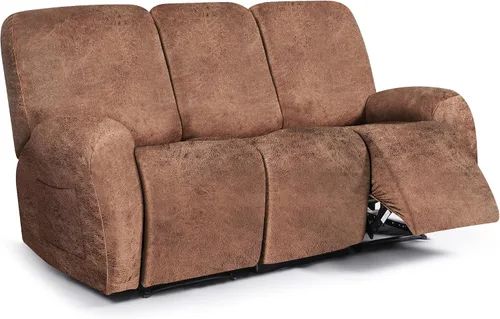 Miniatura 56 de ANARACHON Fundas para sillas reclinables con aspecto de cuero, funda elástica de 4 piezas, funda suave para silla reclinable, protector de muebles