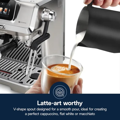 Miniatura 3 de De'Longhi Jarra espumadora de leche, acero inoxidable negro mate, 17 onzas
