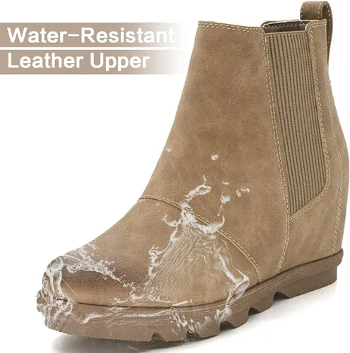 Miniatura 5 de Athlefit Women's Wedge Boots Comfortable Ankle Wedge Booties