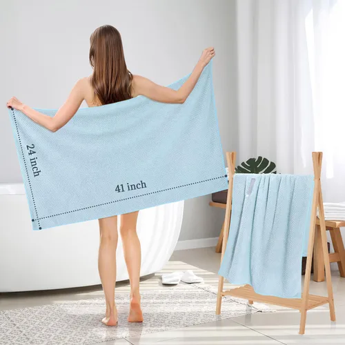 Miniatura 5 de Paquete de 2 toallas de microfibra para el cabello - 41 x 24 pulgadas, súper suaves, absorbentes, de secado rápido sin encrespamiento, envoltorio