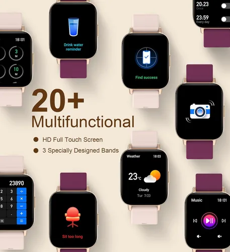 Miniatura 6 de Iaret Reloj inteligente (respuesta/hacer llamadas), relojes inteligentes para mujer, rastreador de actividad física con monitor de frecuencia