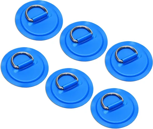 Miniatura 10 de TOBWOLF 6 Pack Stainless Steel D-Ring Patch for Inflatable Boat Kayak Dinghy SUP, D-Ring PVC Patch Stand-Up Paddleboard Canoe Rafting Accessories