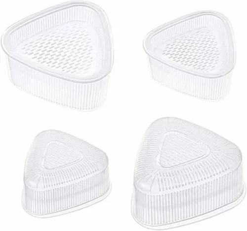 Miniatura 8 de Forma de molde triangular para sushi, herramienta de bricolaje, color blanco 2 piezas