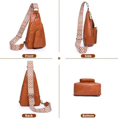 Miniatura 3 de SULCET Bolso bandolera para mujer, diseño vintage, bolso cruzado en el pecho, impermeable, ligero, para viajes, senderismo, mochila