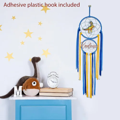 Miniatura 4 de Atrapasueños de dinosaurio personalizado para niños, regalo único con nombre personalizado para dormitorio de niños, atrapasueños de niños