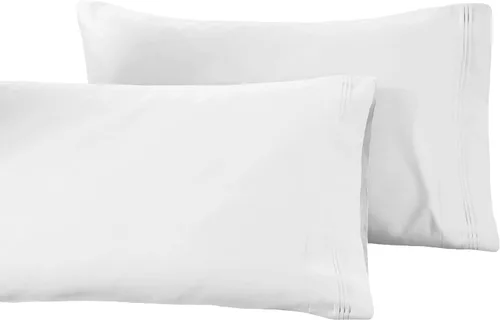 Miniatura 14 de Juego de fundas de almohada tamaño grande de algodón egipcio, de 1500 hilos, de color liso., Negro, Estándar