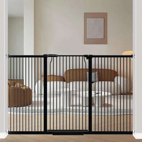 Miniatura 11 de Puerta de bebé extra alta de 40.5 pulgadas para puertas, puerta extra ancha para mascotas de 40.6 a 49.1 pulgadas, sin taladro, barrera de espacio