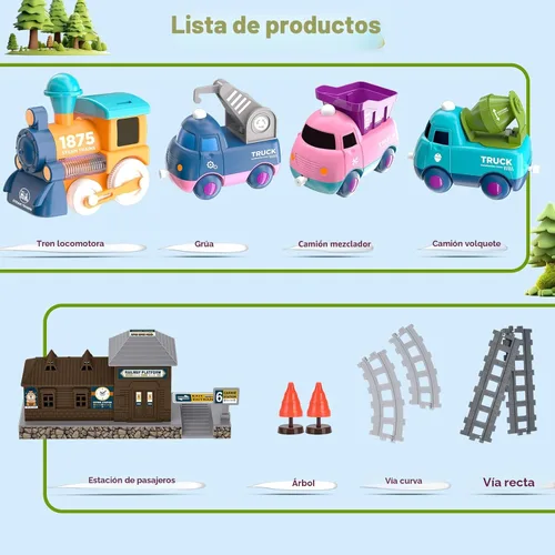Miniatura 4 de Juego de tren para niños pequeños, juguete de tren eléctrico para niños de 3 a 5 años, juego de trenes de Navidad para niños de 4 a 8 años
