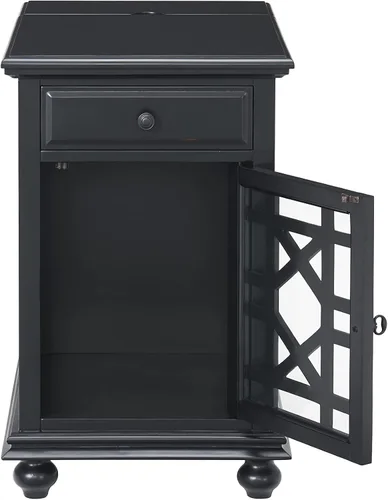 Miniatura 6 de Martin Svensson Home Elegante mesa auxiliar para silla con potencia, 24 pulgadas de ancho x 16 pulgadas de profundidad x 25 pulgadas de alto, negro