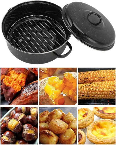 Miniatura 8 de Sartén para asar resistente, olla antiadherente para verduras asadas perfectas, plato de acero inoxidable apto para horno para cenas familiares