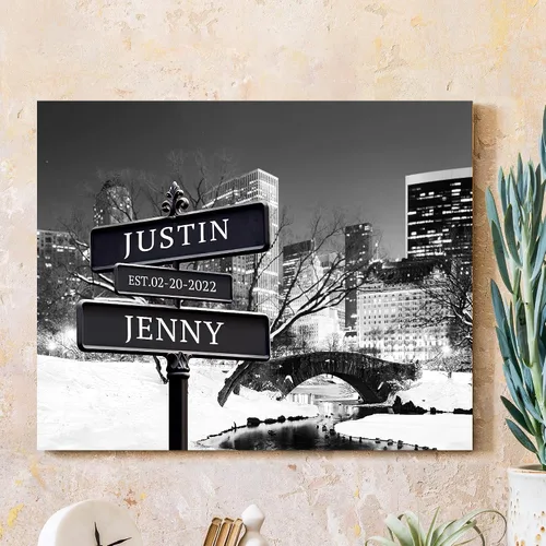 Miniatura 28 de CP CANVASPATH Nombre y fecha de pareja en la playa, impresiones en lienzo personalizadas, regalo de amor para aniversario, boda, cumpleaños y Arte