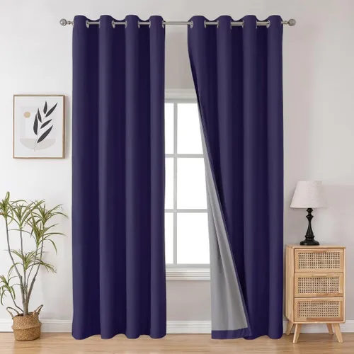 Miniatura 107 de Joydeco - Juego de 2 paneles de cortinas opacas de 63 pulgadas, 2 cortinas largas con aislamiento térmico burg, cortinas de oscurecimiento
