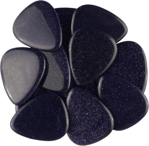 Miniatura 43 de Púa de guitarra o bajo de Obsidiana de Caoba en vidrio volcánico - 3.0 mm de calibre ultra pesado - Forma 351 - Púa exótica artesanal de gema