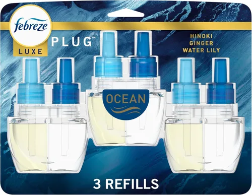 Miniatura 12 de Febreze Fade Defy PLUG - Ambientador antiolor para eliminar olores, Downy April Fresh, Gain Original, Linen & Sky, (3) recargas de aceite perfumado