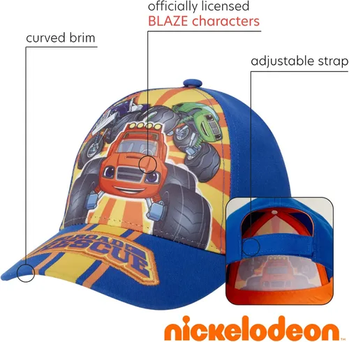 Miniatura 2 de Nickelodeon Blaze & The Monster Machines - Juego de 2 gorras de béisbol de algodón (edades 2-4)