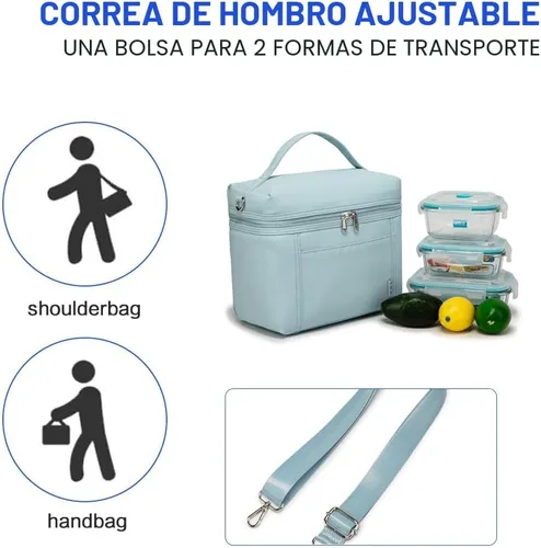 Miniatura 5 de NOL Natural Organic Lifestyle Loncheras aisladas para mujer, bolsa enfriadora, ligera, de nailon, impermeable, para el trabajo