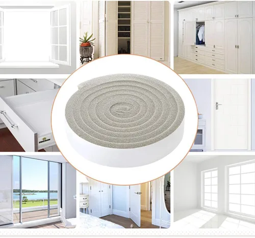 Miniatura 5 de Cinta autoadhesiva de goma para puerta y ventana, tira de sellado de espuma, anticolisión, a prueba de sonido, a prueba de polvo, resistente al