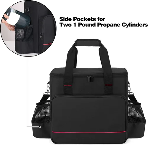 Miniatura 3 de samdew Bolsa de transporte portátil para calentador compatible con Mr. Heater MH9BX, Buddy Propano Heater Funda de transporte con bolsillos y asas