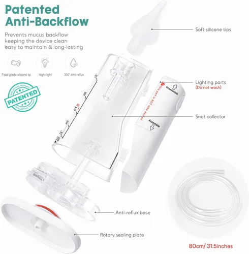 Miniatura 3 de Termichy Aspirador nasal eléctrico para bebés: recargable de 9 niveles de succión de succión para niños pequeños nariz tapada - Aspirador de nariz