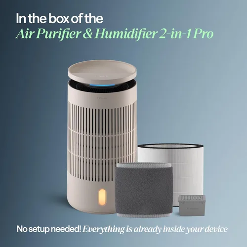 Miniatura 12 de Blueair Purificador de aire y humidificador 2 en 1 Pro para habitaciones grandes, HEPASilent™ elimina el 99.97% de alérgenos, polvo, humo, hasta