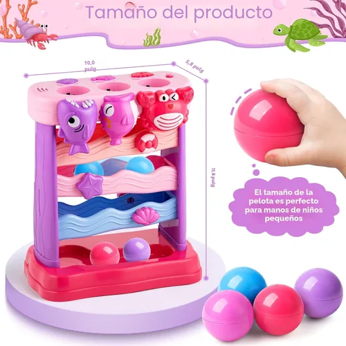 Miniatura 6 de V-Opitos Juguetes musicales para niños de 1 y 2 años, juguetes interactivos de alimentación con pelota, juguetes educativos Montessori, regalos