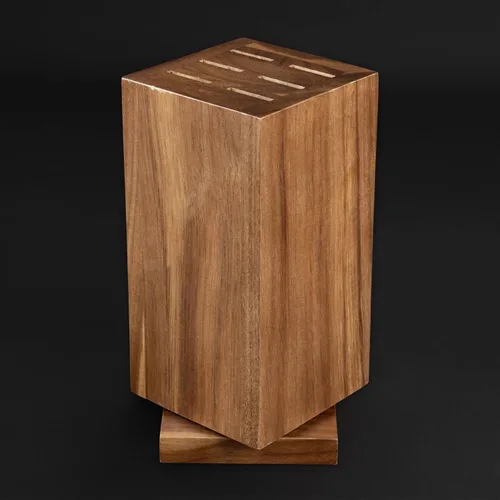 Miniatura 5 de SENKEN - Bloque magnético giratorio para cuchillos sin cuchillos, madera dura de acacia natural, rotación de 360 grados, imanes de neodimio ultra