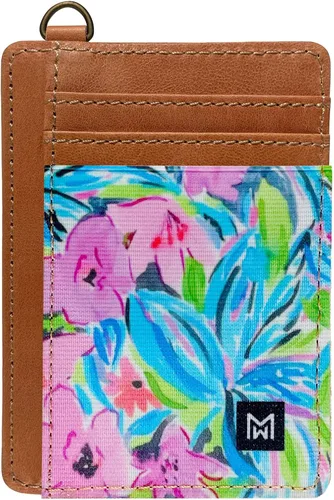 Miniatura 11 de Cartera Porta Tarjetas para Mujeres, Cartera delgada minimalista con bloqueo RFID, carteras de cuero, cartera elástica de bolsillo frontal