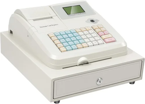 Miniatura 11 de Caja registradora, 48 llaves Caja Registradora para Negocio Cajón de caja registradora con teclas y luz de detección de efectivo Cabezal de #5 White