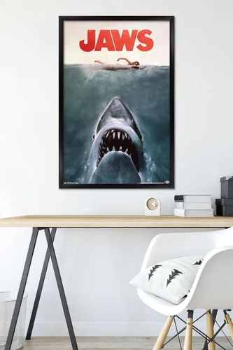 Miniatura 6 de Trends International Jaws - Póster de pared de una hoja, 22.375 x 34 pulgadas, versión con marco negro