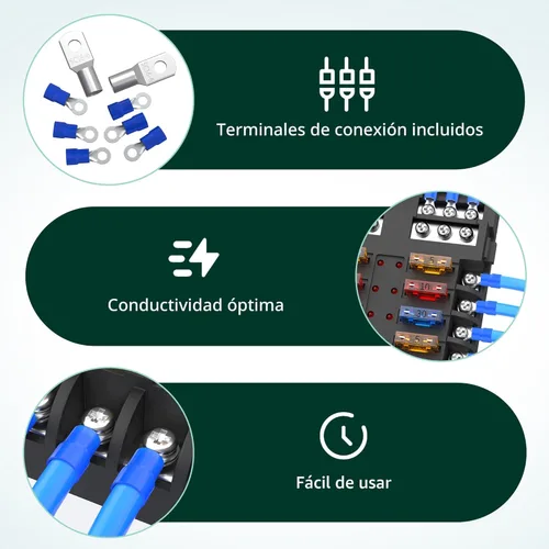 Miniatura 5 de DaierTek Bloque de fusibles de 12 vías, bloque de fusibles de hoja de 12 voltios con indicador LED, caja de fusibles de 12 circuitos 12V, panel
